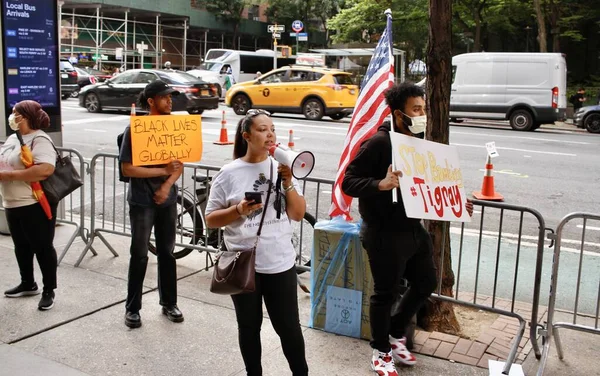 Nieuw Ethiopiërs Protesteren Tijdens 77E Algemene Vergadering Van Verenigde Naties — Stockfoto