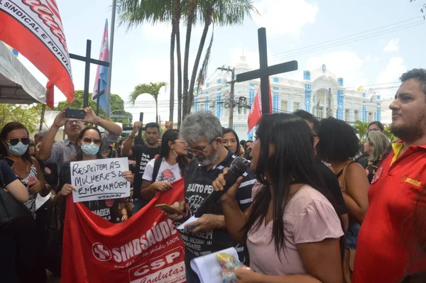 Sjuksköterskor Protesterar Mot Lönenivån Natal September 2022 Natal Rio Grande — Stockfoto