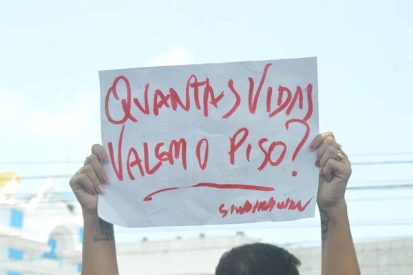 Nursing Professionals Protest Salary Floor Natal September 2022 Natal Rio — Stock Photo, Image