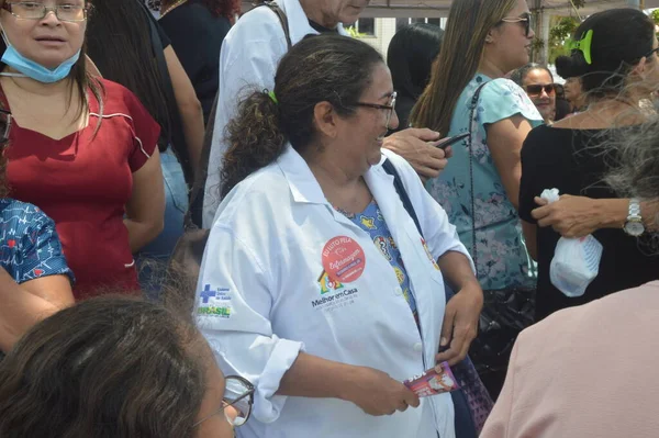 Nursing Professionals Protest Salary Floor Natal September 2022 Natal Rio — Stock Photo, Image
