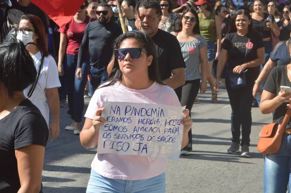 Hemşireler Natal Daki Maaş Zeminini Protesto Ediyorlar Eylül 2022 Natal — Stok fotoğraf