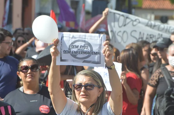 Nursing Professionals Protest Salary Floor Natal September 2022 Natal Rio — Stock Photo, Image