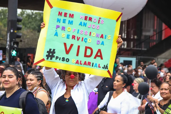 Nursing Professionals Protest Sao Paulo September 2022 Sao Paulo Brazil — Stock Photo, Image