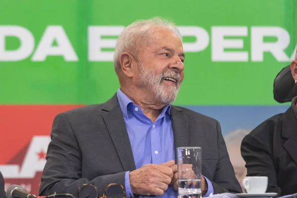 Ancien Président Lula Lors Une Rencontre Avec Des Représentants Mouvements — Photo