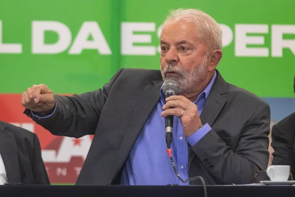 Presidente Lula Durante Una Reunión Con Representantes Movimientos Que Defienden — Foto de Stock