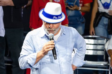 Brezilya Seçimleri: Eski Cumhurbaşkanı Lula Rio de Janeiro 'da düzenlenen bir siyasi mitinge katıldı. 25 Eylül 2022, Rio de Janeiro, Brezilya: Eski Cumhurbaşkanı Luiz Inacio Lula da Silva, Brezilya İşçi Partisi Başkanlığı adayı