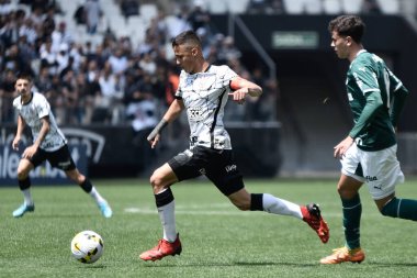 Brezilya Futbol Şampiyonası 20 Yaş Altı - Final: Corinthians - Palmeiras. 25 Eylül 2022, Sao Paulo, Brezilya: Korintliler ve Palmeiras arasındaki futbol maçı, Brezilya 20 Yaş Altı Futbol Şampiyonası finali için geçerlidir - Final
