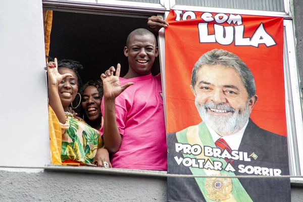 Выборы Бразилии Бывший Президент Лула Участвует Политическом Митинге Рио Жанейро — стоковое фото