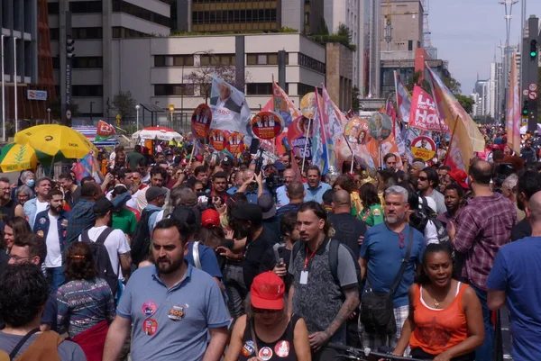 Elecciones Brasil Candidatos Izquierda Caminan Con Rubia Del Carnaval Académico —  Fotos de Stock