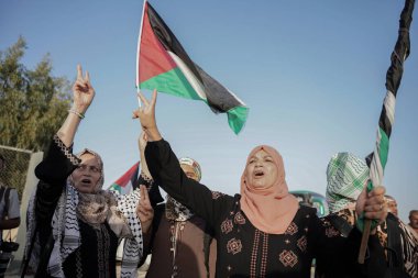 (Filistinliler Gazze Şeridi 'ndeki Kudüs İhlaline Hayır Festivali' ne katıldılar. 26 Eylül 2022, Gazze, Filistin: Filistinliler, 26 Eylül 2022 Pazartesi günü Gazze Şeridi sınırları içinde düzenlenen festivale katıldılar.