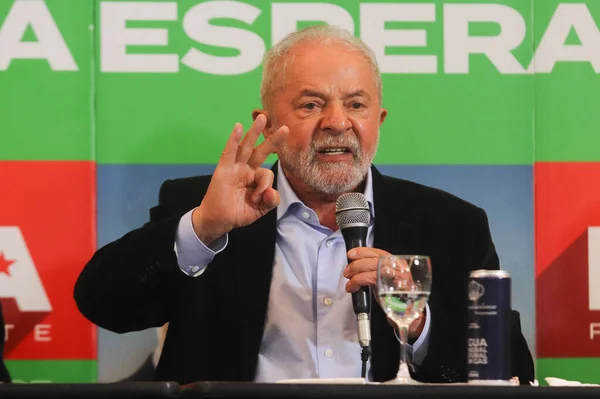 Verkiezingen Brazilië Voormalig President Lula Tijdens Een Ontmoeting Met Vertegenwoordigers — Stockfoto