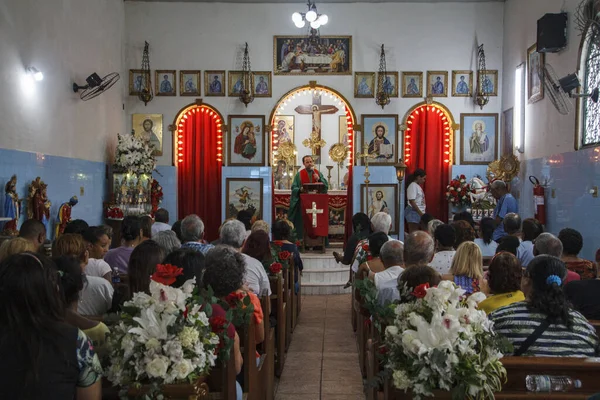 Religia Msza Dystrybucja Słodyczy Dniu Świętych Sao Cosme Damiao Rio — Zdjęcie stockowe