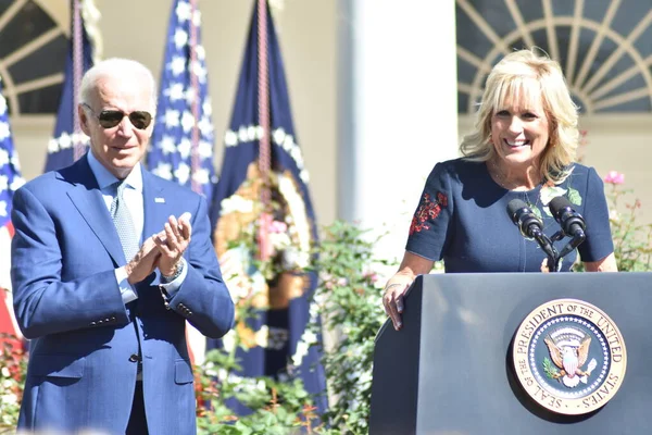 Abd Başkanı First Lady Joe Jill Biden Beyaz Saray Engelliler — Stok fotoğraf