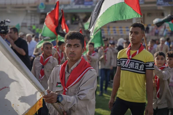 Hamas Organiza Festival Perigo Aqsa Outubro 2022 Gaza Palestina Membros — Fotografia de Stock