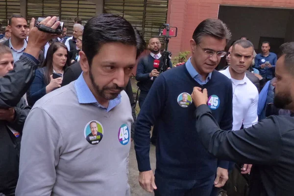 Brasile Elezioni Governatore Rodrigo Garcia Vota Scuola San Paolo Ottobre — Foto Stock