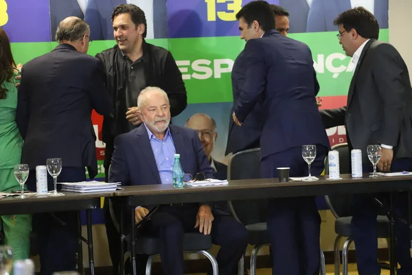 Бывший Президент Лула Встречается Политическими Лидерами Поддержать Второй Тур Выборов — стоковое фото