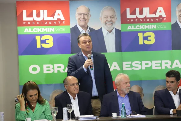 Бывший Президент Лула Встречается Политическими Лидерами Поддержать Второй Тур Выборов — стоковое фото