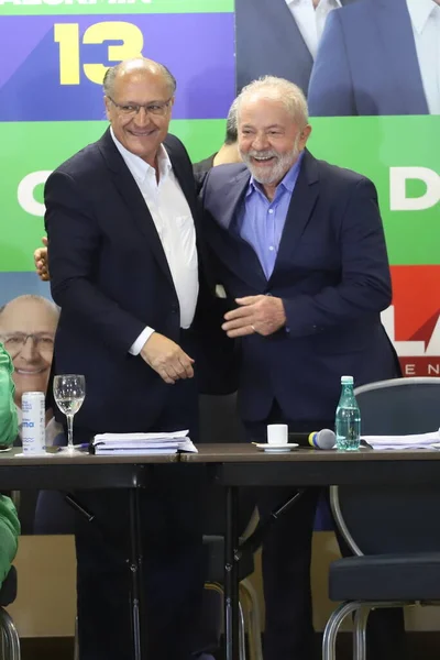 Voormalig President Lula Ontmoet Politieke Leiders Tweede Verkiezingsronde Brazilië Steunen — Stockfoto
