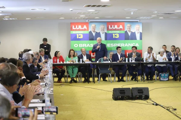 Der Ehemalige Präsident Lula Trifft Sich Mit Führenden Politikern Den — Stockfoto