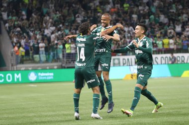 Brezilya Futbol Şampiyonası: Palmeiras Coritiba 'ya karşı. 6 Ekim 2022, Sao Paulo, Brezilya: Palmeiras ile Coritiba arasındaki futbol maçı, Brezilya Futbol Şampiyonası 'nın 30. turu için geçerli, Sao Paulo' daki Allianz Parque Stadyumu 'nda düzenlendi.