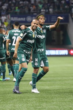Brezilya Futbol Şampiyonası: Palmeiras Coritiba 'ya karşı. 6 Ekim 2022, Sao Paulo, Brezilya: Palmeiras ile Coritiba arasındaki futbol maçı, Brezilya Futbol Şampiyonası 'nın 30. turu için geçerli, Sao Paulo' daki Allianz Parque Stadyumu 'nda düzenlendi.