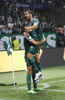 Brezilya Futbol Şampiyonası: Palmeiras Coritiba 'ya karşı. 6 Ekim 2022, Sao Paulo, Brezilya: Palmeiras ile Coritiba arasındaki futbol maçı, Brezilya Futbol Şampiyonası 'nın 30. turu için geçerli, Sao Paulo' daki Allianz Parque Stadyumu 'nda düzenlendi.
