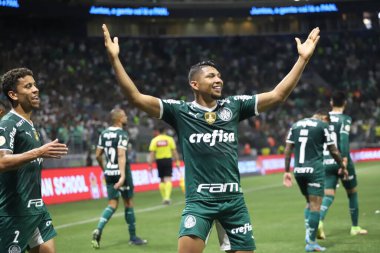 Brezilya Futbol Şampiyonası: Palmeiras Coritiba 'ya karşı. 6 Ekim 2022, Sao Paulo, Brezilya: Palmeiras ile Coritiba arasındaki futbol maçı, Brezilya Futbol Şampiyonası 'nın 30. turu için geçerli, Sao Paulo' daki Allianz Parque Stadyumu 'nda düzenlendi.