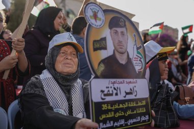 Kuruluşunun 35. yıldönümü münasebetiyle İslami Cihat Hareketi. 6 Ekim 2022, Gazze, Filistin: 6 Ekim 2022 İslami Cihat Hareketi 35. yıldönümü münasebetiyle büyük bir festival düzenledi. 