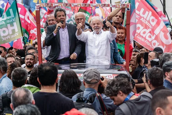 Brezilya Cumhurbaşkanlığı Vice Sao Paulo Valiliği Adayları Lula Alckmin Haddad — Stok fotoğraf