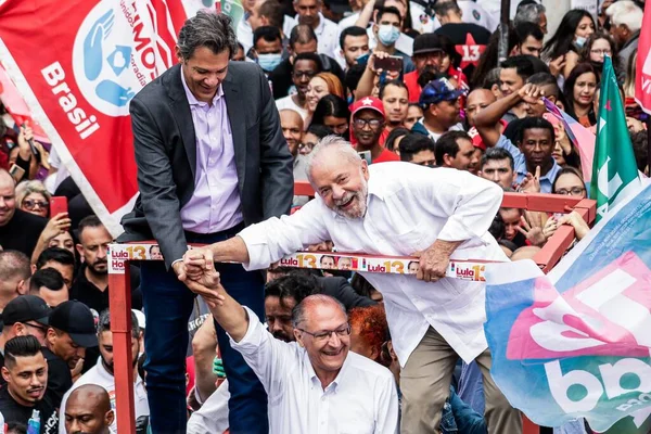 Walk Brazilian Presidential Vice Sao Paulo Governorship Candidates Lula Alckmin — Stock Photo, Image