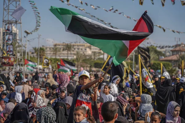 이슬람 지하드 운동은 주년을 대규모 행사를 열었습니다 2022 가자지구 팔레스타인 — 스톡 사진