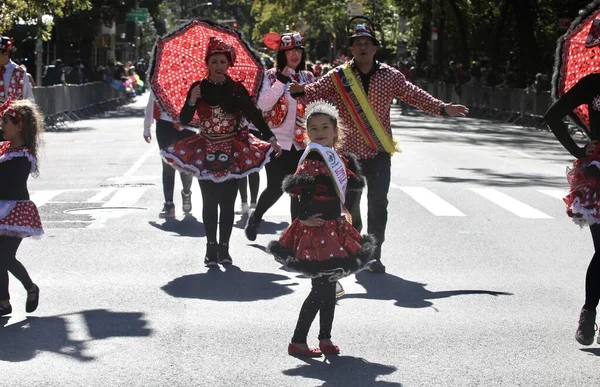 Spaanse Dag Parade Nyc 2022 Oktober 2022 New York Usa — Stockfoto