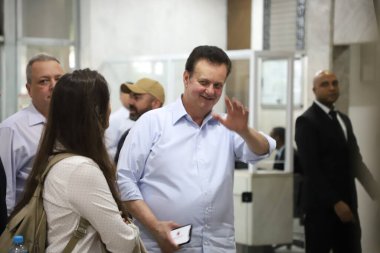 Brezilya Seçimleri: Sao Paulo valiliği adayı Tarcisio de Freitas, daha fazla siyasi destek aldı. Outubro 11, 2022, Sao Paulo, Brezilya: Sao Paulo hükümetinin Cumhuriyetçi adayı, Tarcisio de Freitas, basın toplantısı düzenledi.