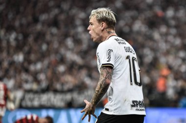 Brezilya Futbol Kupası - Finaller: Korintliler Flamengo 'ya karşı. 12 Ekim 2022, Sao Paulo, Brezilya: Korintliler ve Flamengo arasındaki futbol maçı, Brezilya Futbol Kupası için geçerli - finaller, 12 Çarşamba günü Sao Paulo 'daki Neo Quimica Arena Stadyumu' nda yapıldı.). 