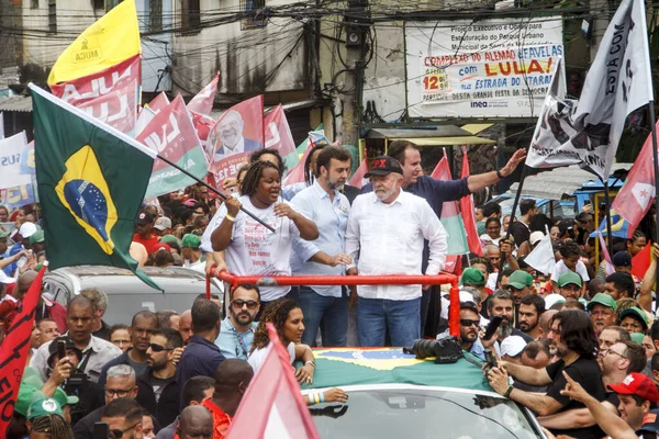 Passeio Com Candidato Presidencial Brasileiro Lula Favela Alemão Rio Janeiro — Fotografia de Stock