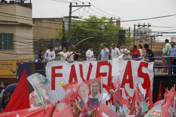 Passeio Com Candidato Presidencial Brasileiro Lula Favela Alemão Rio Janeiro — Fotografia de Stock