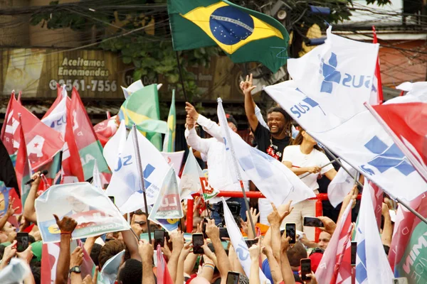 Passeio Com Candidato Presidencial Brasileiro Lula Favela Alemão Rio Janeiro — Fotografia de Stock