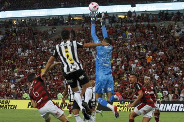 Brezilya Futbol Şampiyonası: Flamengo, Atletico-MG 'ye karşı. 15 Ekim 2022, Rio de Janeiro, Brezilya: Flamengo ve Atletico Mineiro arasındaki futbol maçı, Maracana Stadyumu' nda düzenlenen 32. tur Brezilya Futbol Şampiyonası için geçerlidir.