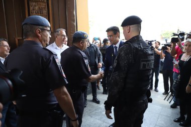 Sao Paulo 'daki taktik polisliğe atıfta bulunan Rota' nın kuruluşunun 52. yıldönümünü kutluyoruz. Outubro 14, 2022, Sao Paulo, Brezilya 1. Tabur 'da 