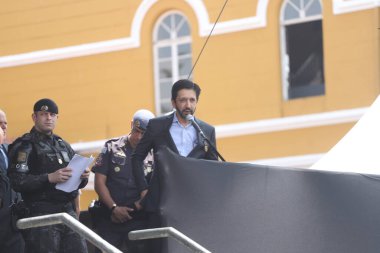 Sao Paulo 'daki taktik polisliğe atıfta bulunan Rota' nın kuruluşunun 52. yıldönümünü kutluyoruz. Outubro 14, 2022, Sao Paulo, Brezilya 1. Tabur 'da 