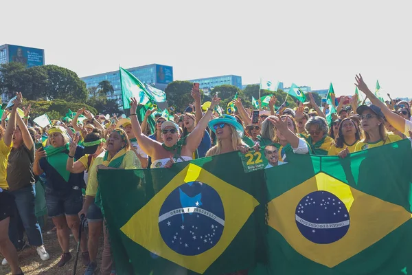 Mulheres Unidas Para Brasil Manifestam Favor Bolsonaro Esplanada Dos Ministérios — Fotografia de Stock