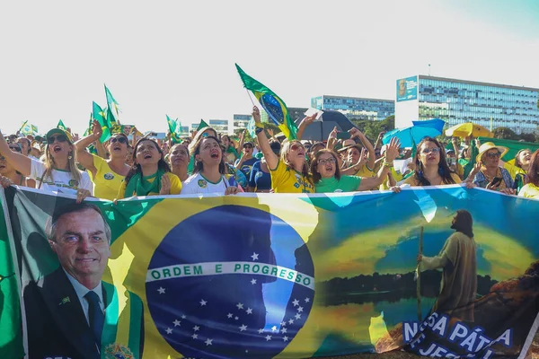 Unis Pour Brésil Femmes Manifestent Pro Bolsonaro Sur Esplanade Des — Photo