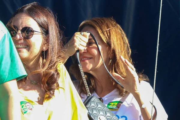 ブラジルのために統一された 女性は 連邦地区のミニストリーのエスプラネードでプロ ボルソナーロを実証しています 2022年10月15日 ブラジル連邦管区ブラジリア ブラジルのための女性連合会議 祖国のために — ストック写真