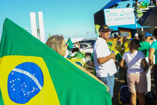 Zjednoczone Dla Brazylii Kobiety Demonstrują Pro Bolsonaro Esplanadzie Ministrów Dystrykcie — Zdjęcie stockowe
