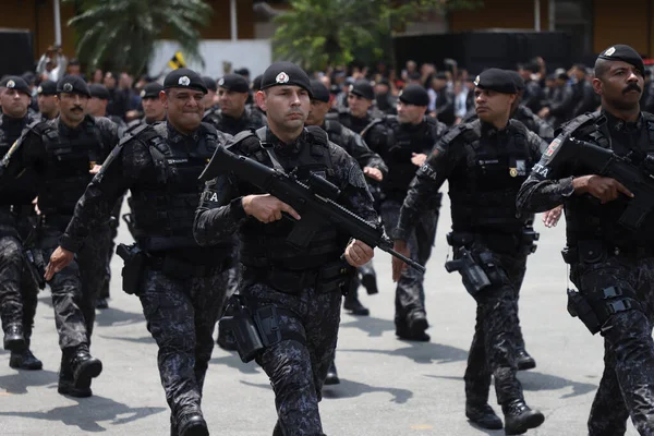 Firandet Årsdagen Inrättandet Rota Referens Taktiskt Polisarbete Sao Paulo Outubro — Stockfoto