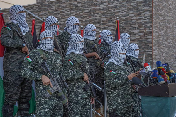 Ekim 2022 Gazze Filistin Filistin Fraksiyonları Ortak Odası Bir Basın — Stok fotoğraf