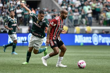 Brezilya Futbol Şampiyonası: Palmeiras Sao Paulo 'ya karşı. 16 Ekim 2022, Sao Paulo, Brezilya: Sao Paulo 'daki Allianz Parque Stadyumu' nda düzenlenen Brezilya Futbol Şampiyonası 'nın 32.