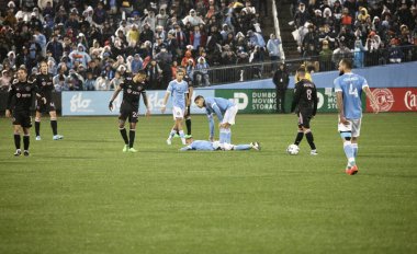 NYCFC 2022 Audi MLS Cup playoff 'larını Inter Miami CF' e karşı birinci turda kazandı. 17 Ekim 2022, New York, ABD: NYCFC, Corona, New York 'taki Citi Field' da Inter Miami CF 'yi 3-0 yenerek 2022 Audi MLS Cup playoffları birinci turunu kazandı. Th