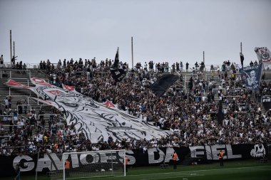 Brezilya Futbol Kupası - Finais: Flamengo Corinthians 'a karşı. 17 Ekim 2022, Sao Paulo, Brezilya: Brezilya Futbol Kupası rövanş maçı öncesinde Korintliler için açık antrenman - Finaller, 17 Pazartesi günü Sao Paulo 'daki Neo Quimica Arena Stadyumu' nda düzenlendi.). 