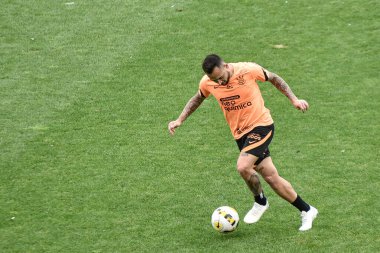 Brezilya Futbol Kupası - Finais: Flamengo Corinthians 'a karşı. 17 Ekim 2022, Sao Paulo, Brezilya: Brezilya Futbol Kupası rövanş maçı öncesinde Korintliler için açık antrenman - Finaller, 17 Pazartesi günü Sao Paulo 'daki Neo Quimica Arena Stadyumu' nda düzenlendi.). 